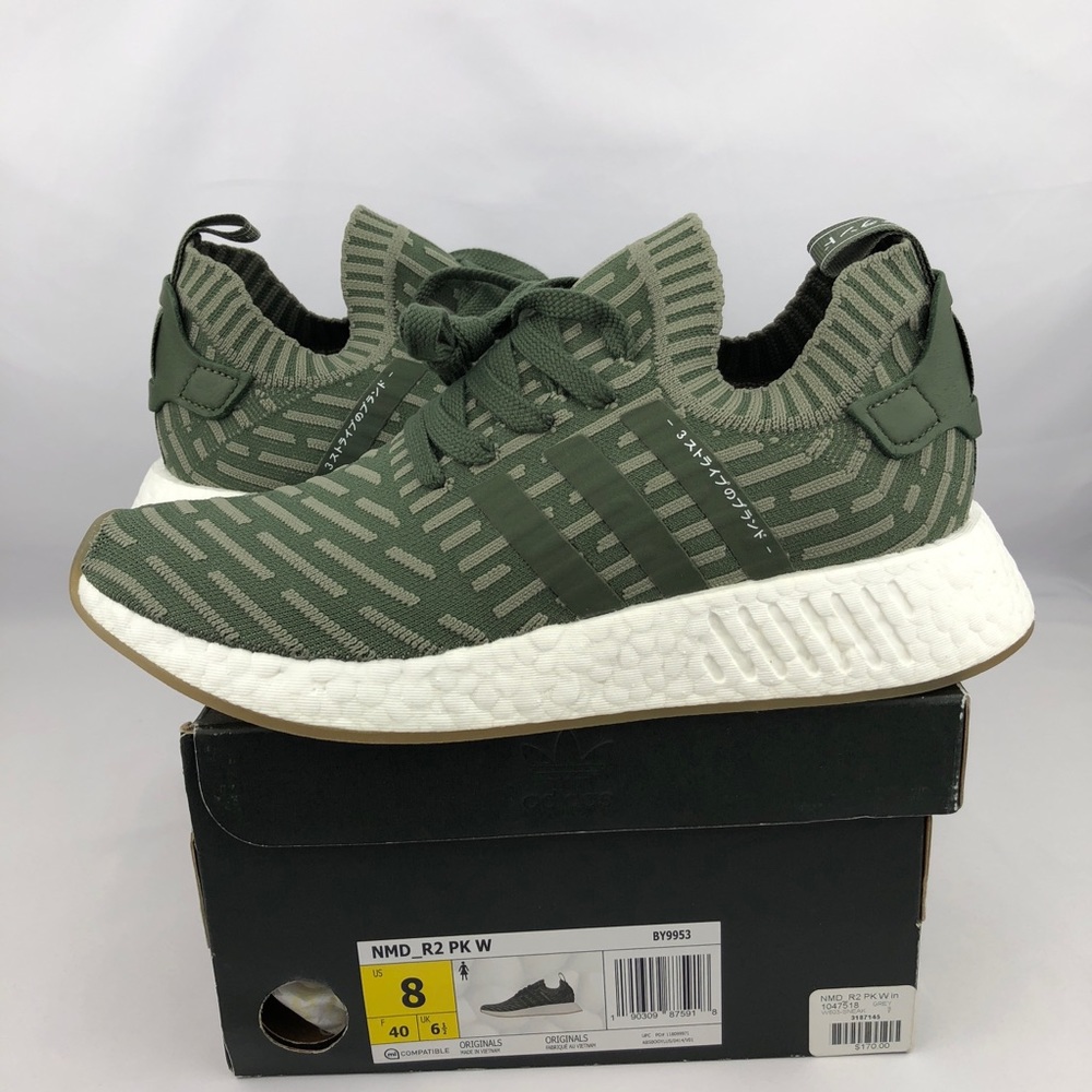 Adidas nmd size 8 women’s w pk wmns r2 pink green